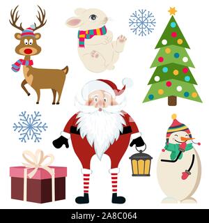 Beautiful flat design Christmas collection Stock Vector