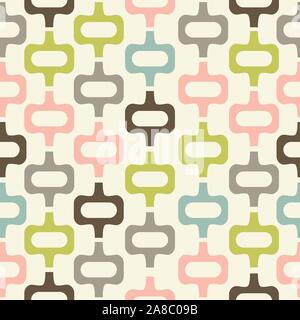 mid century style seamless pattern Stock Vector
