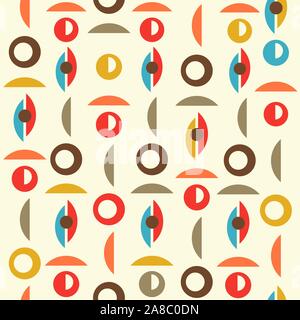 mid century style seamless pattern Stock Vector