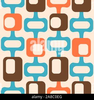 mid century style seamless pattern Stock Vector