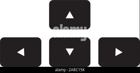 arrow button on keyboard icon. flat style. arrows buttons keyboard icon for your web site design, logo, app, UI. game logo. button arrow symbol. Stock Vector