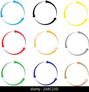 set of arrow color on white background. set of arrow sign. flat style. Stock Vector