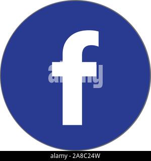 facebook social network icon on white background. flat style. social network sign. Stock Vector
