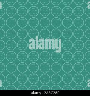 seamless vector geometric pattern with round succculent inspired dotted circles Stock Vector