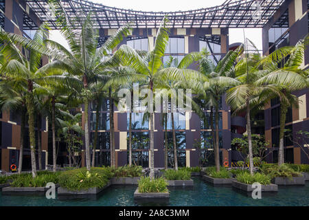 Common area of Crowne Plaza hotel premises in Changi Airport T3, Singapore Stock Photo