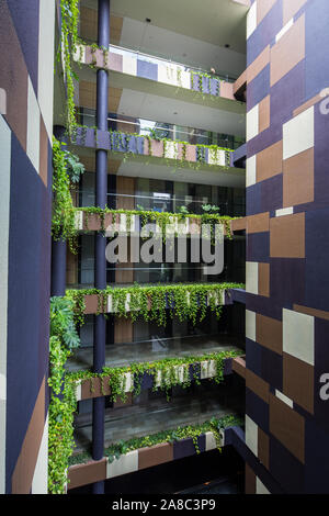 Common area of Crowne Plaza hotel premises in Changi Airport T3, Singapore Stock Photo