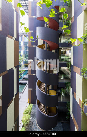 Common area of Crowne Plaza hotel premises in Changi Airport T3, Singapore Stock Photo