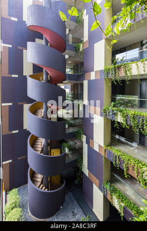 Common area of Crowne Plaza hotel premises in Changi Airport T3, Singapore Stock Photo