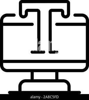 Text editor icon, outline style Stock Vector