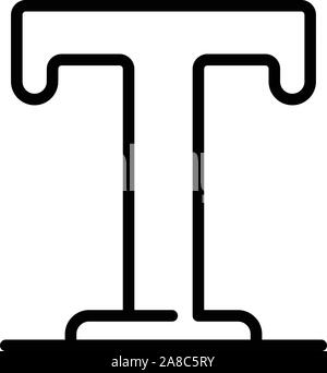 Text pc editor icon, outline style Stock Vector