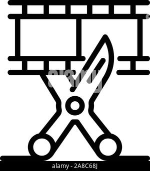 Cut video maker icon, outline style Stock Vector