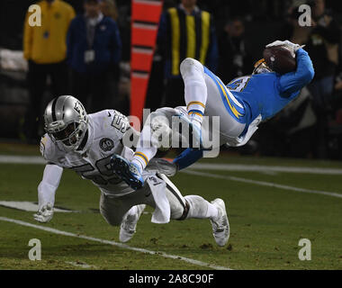 Oakland, California, USA. 7th Nov, 2019. Los Angeles Chargers