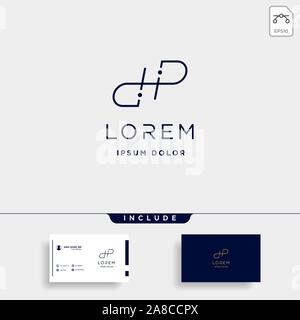 Letter DP PD DHP Logo Design Simple Vector Stock Vector