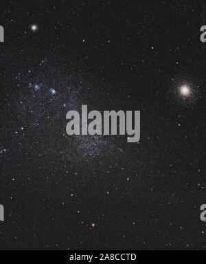 The Small Magellanic Cloud, with globular cluster NGC 104 at right ...