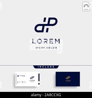 Letter DP PD DHP Logo Design Simple Vector Stock Vector