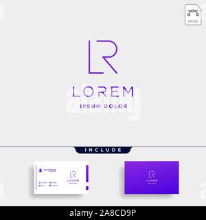 Letter R L RL LR Logo Design Simple Vector Stock Vector