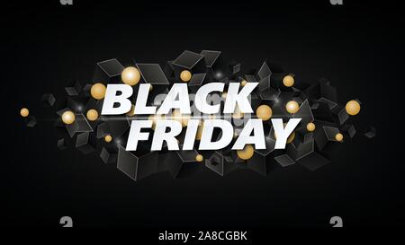Black Friday Sale Poster or banner with boxes . Vector illustration EPS10 Stock Vector
