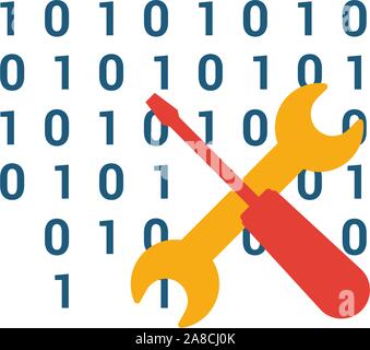 Code Engineering icon. Flat creative element from big data icons collection. Colored code engineering icon for templates, web design and software Stock Vector