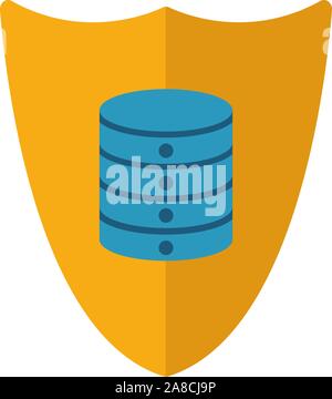 Secured Backup icon. Flat creative element from big data icons collection. Colored secured backup icon for templates, web design and software Stock Vector