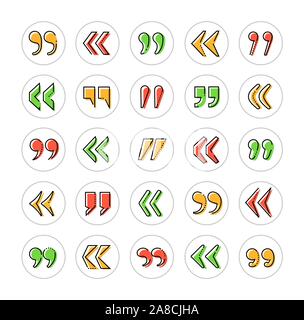 Quotes collection - set of linear vector web elements Stock Vector