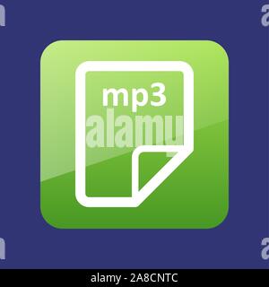 mp3 file flat icon vector illustration, eps 10 Stock Vector