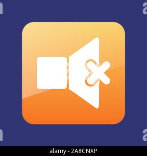 Mute sound flat icon vector illustration, eps 10 Stock Vector