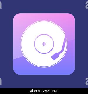 Vinyl record flat icon vector illustration, eps 10 Stock Vector