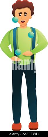 Jolly juggler icon. Cartoon of jolly juggler vector icon for web design isolated on white background Stock Vector