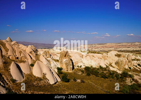 Bird's eye view of Cappadocia's  magical landscape, Anatolia, Turkey. Stock Photo