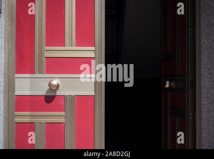 Aluminum opened door Stock Photo
