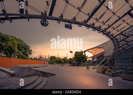 The olympic stadium in Munich was build for the 1972 Summer Olympics. Stock Photo