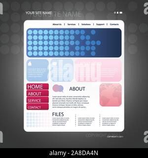 Colorful Website Design Template Illustration with Colorful Tiled Boxes in Freely Scalable and Editable Vector Format Stock Vector