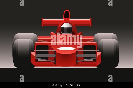 F1 Formula One Racing Icon Car, vector illustration cartoon. Stock Vector