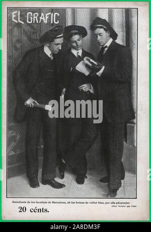 Portada de la revista El Grafic, editada en Barcelona, noviembre de 1908. Stock Photo