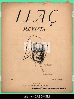 Portada de la revista de arte Llaç, editada en Reus, noviembre de 1919. Stock Photo