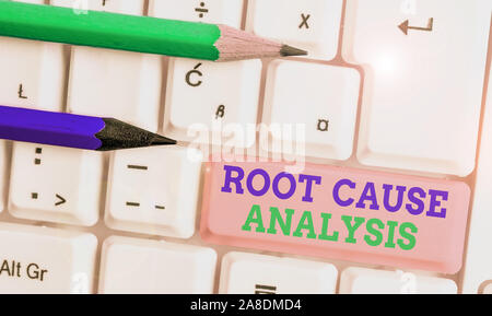 Conceptual hand writing showing Root Cause Analysis. Concept meaning Method of Problem Solving Identify Fault or Problem Stock Photo