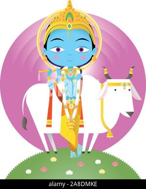Hindu God Krishna Stock Vector Image & Art - Alamy