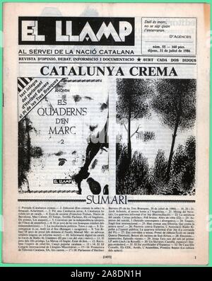 Portada de la revista El Llamp, editada en Barcelona, julio de 1986. Stock Photo