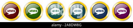 Mms icon set, vector illustrations in 6 options for web design and ...