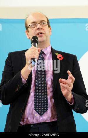 Little Mill, Pontypool, Monmouthshire, Wales - Friday 8th November 2019 - Brexit Party AM Mark Reckless addresses an audience in the south Wales town of Pontypool a strong Labour voting area. Photo Steven May / Alamy Live News Stock Photo