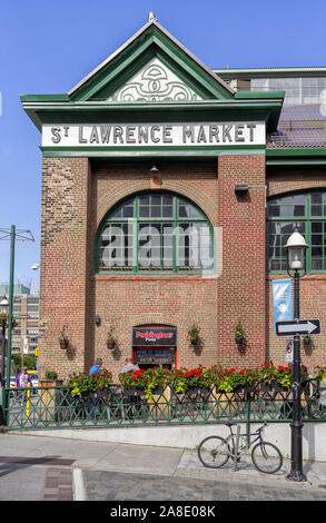 Toronto, Canada - June 8, 2018: View of St Lawrence Market in central Toronto. This massive 19th century brick building houses the largest market in t Stock Photo
