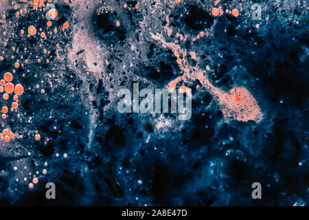 abstract background with soap foam and acrylic painting Stock Photo