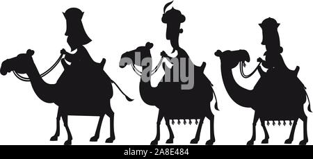 Three Wise kings silhouettes Stock Vector