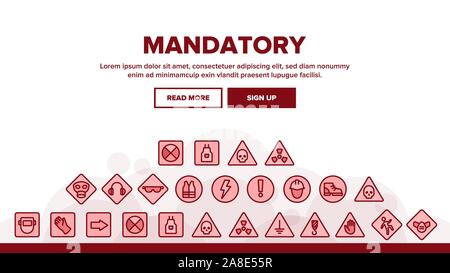 Collection Mandatory Signs Marks Vector Icons Set Stock Vector