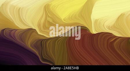 abstract design swirl waves. can be used as wallpaper, background graphic or texture. graphic illustration with dark khaki, old mauve and very dark pi Stock Photo
