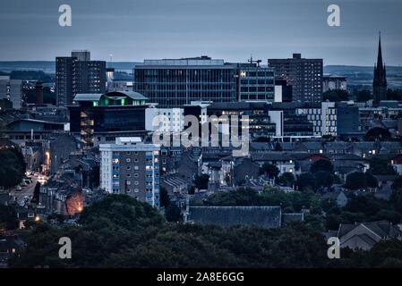 Aberdeen City night skyline Stock Photo