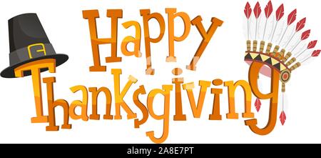 Happy Thanksgiving Banner Sign, vector illustration image. Stock Vector