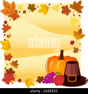 Thanksgiving day hat card design Stock Vector