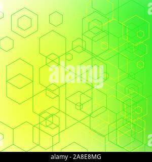 Vector background with green and yellow hexagons. Can be used in cover design, book design, website background. Vector illustration. eps 10 Stock Vector