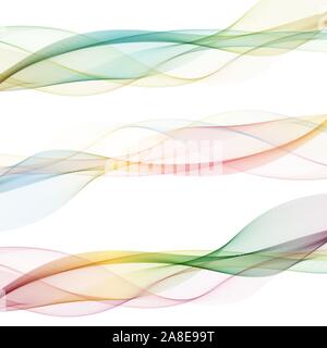 Vector elements with wavy lines for print and web design. Set of colored, colorful waves. eps 10 Stock Vector